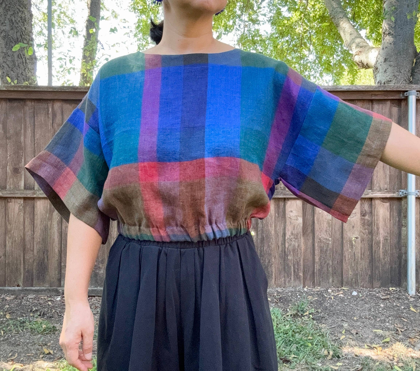 Joolee - Blue check top: M