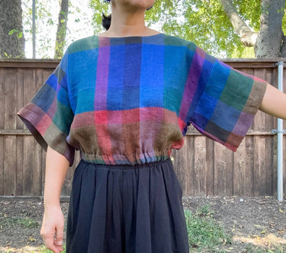 Joolee - Blue check top: M