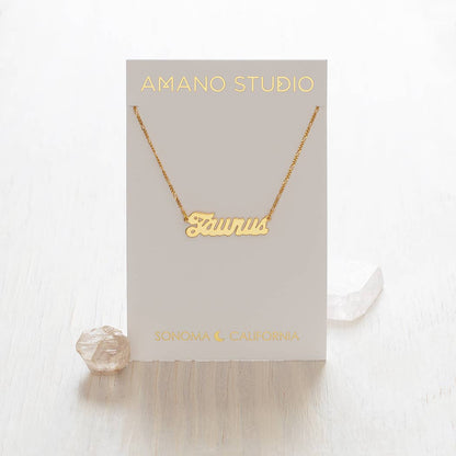 Amano Studio - Zodiac Script Necklaces – Singles: Pisces