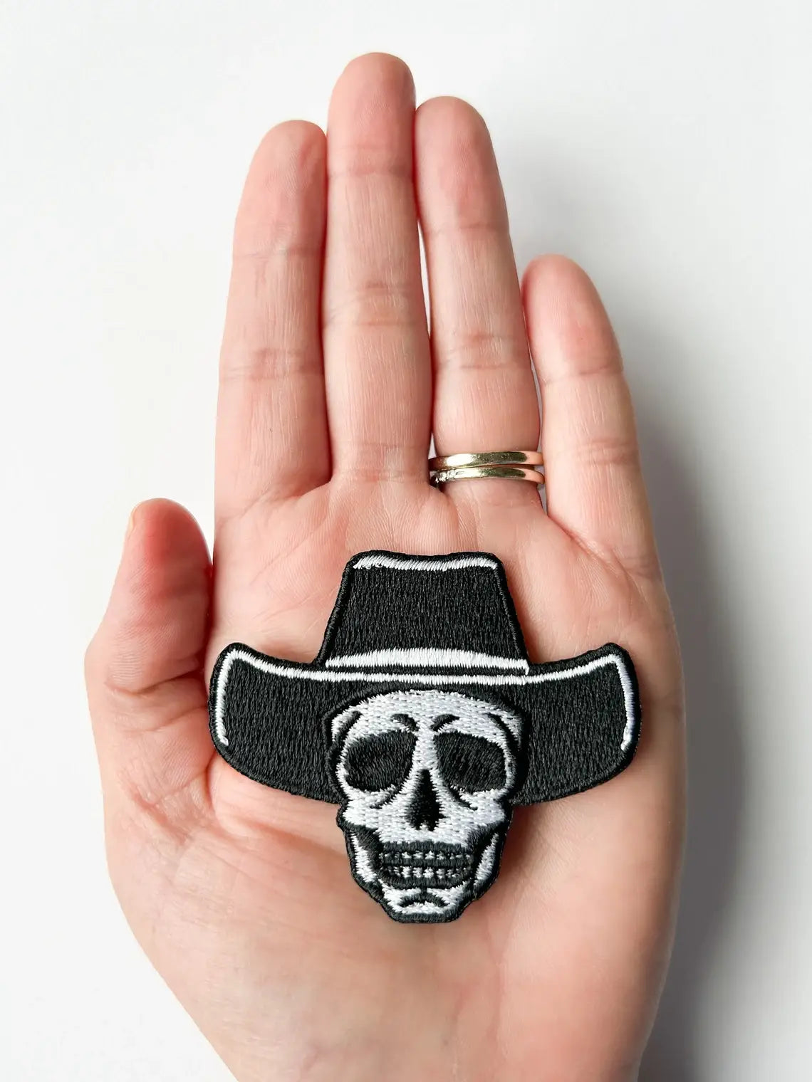 Field Trip Threads - Cowboy Skull Skeleton Iron on Patch Western Cowgirl