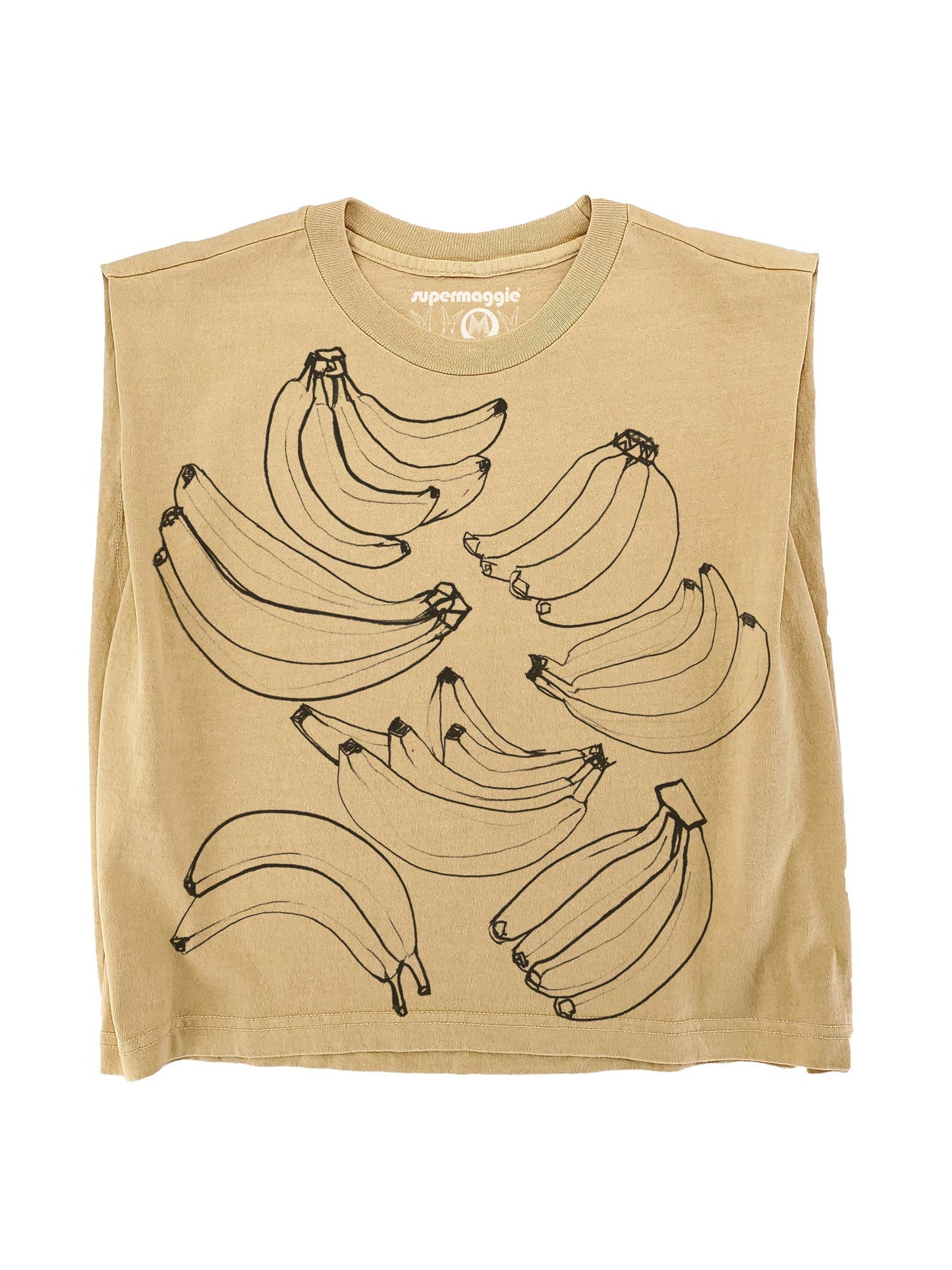 Supermaggie @ Faire - Bananas Maisie Heavyweight Muscle Tee: Off Black / Sm