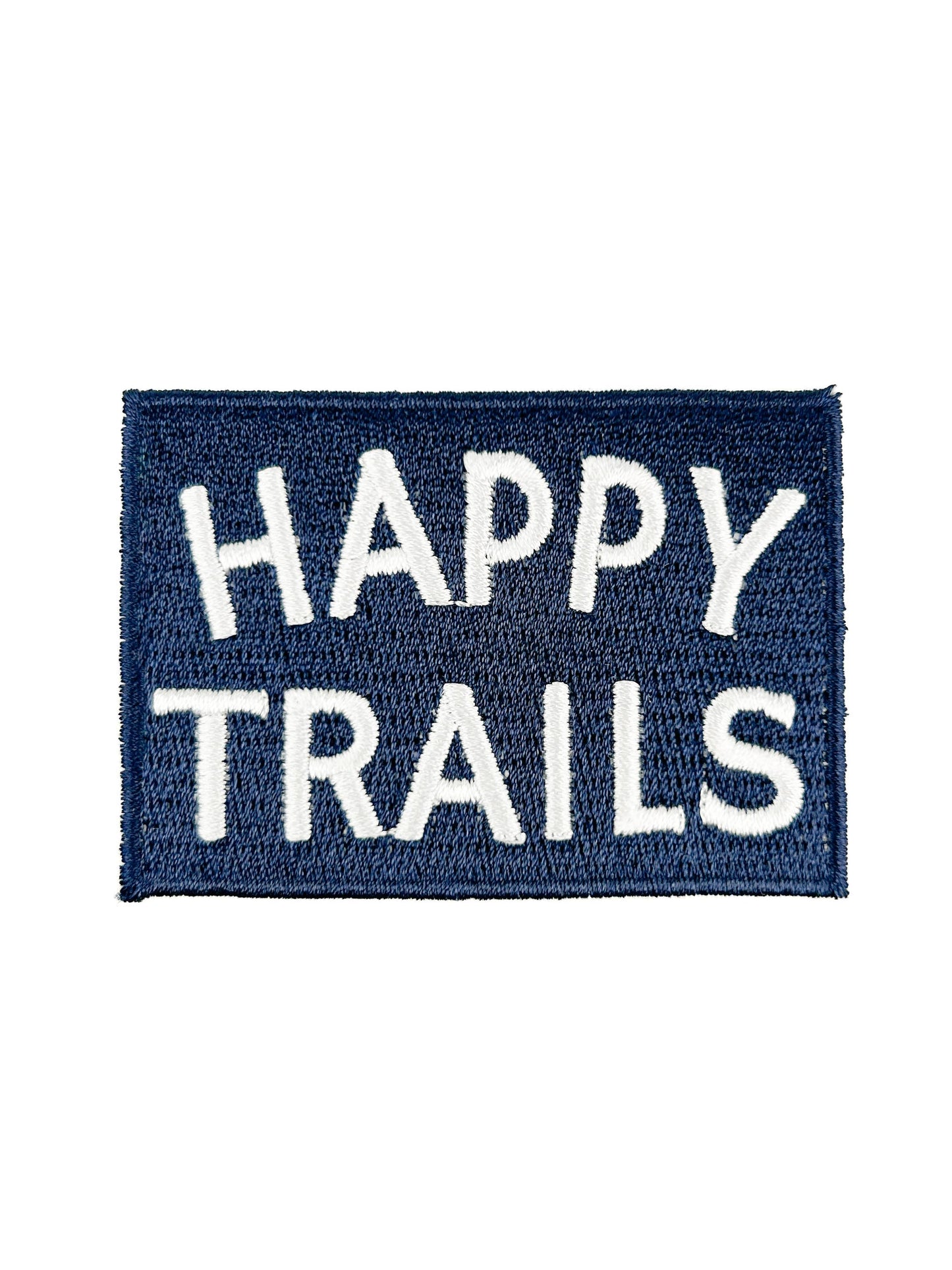 Field Trip Threads - Happy Trails Embroidered Iron-On Patch in Navy & White