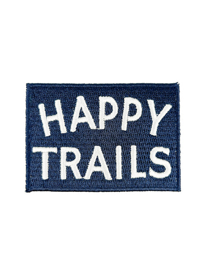 Field Trip Threads - Happy Trails Embroidered Iron-On Patch in Navy & White