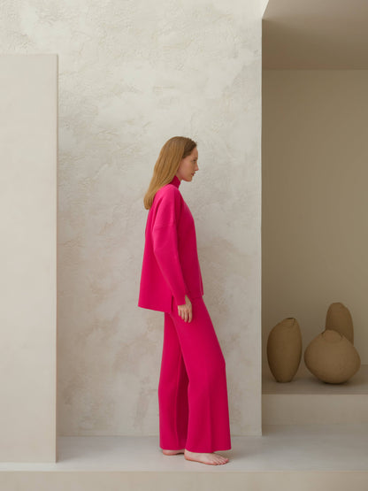 Lèmme - Cashmere blend wide-leg pants: Ceruleo / M