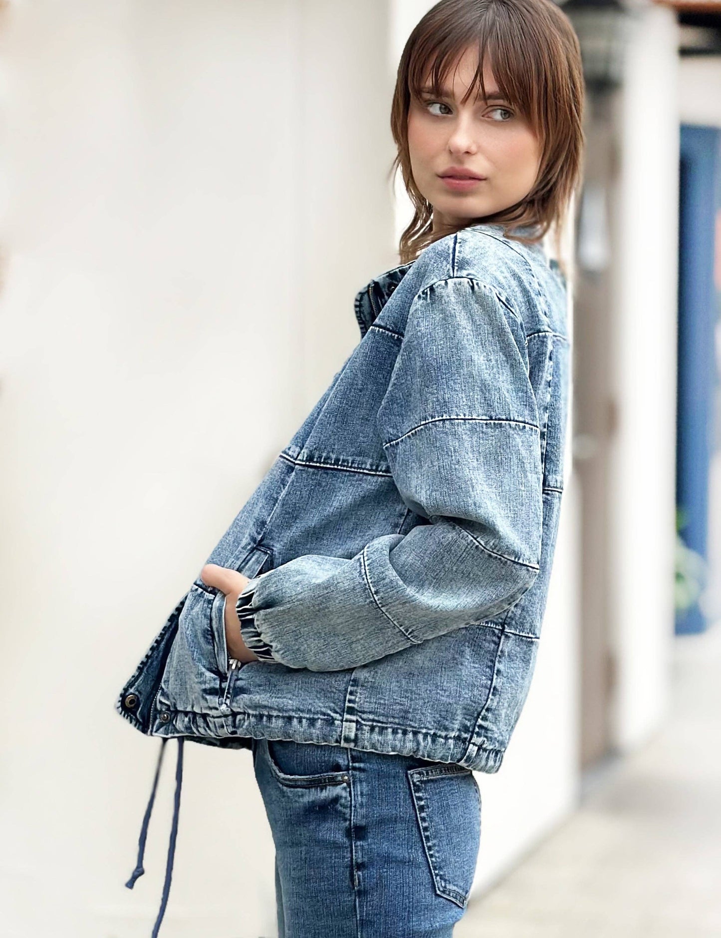 WASH LAB - Puff Adder Jacket: Washed Blue / M