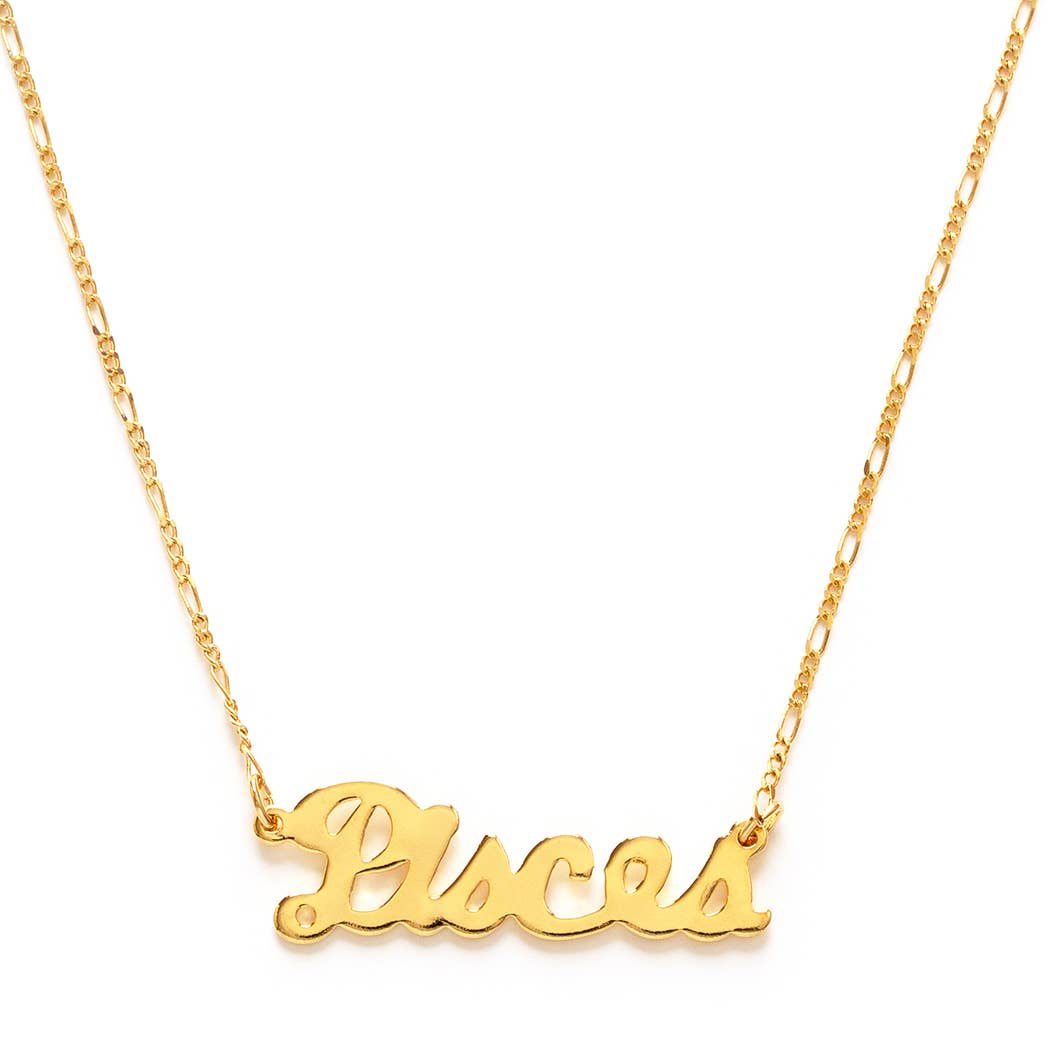 Amano Studio - Zodiac Script Necklaces – Singles: Pisces