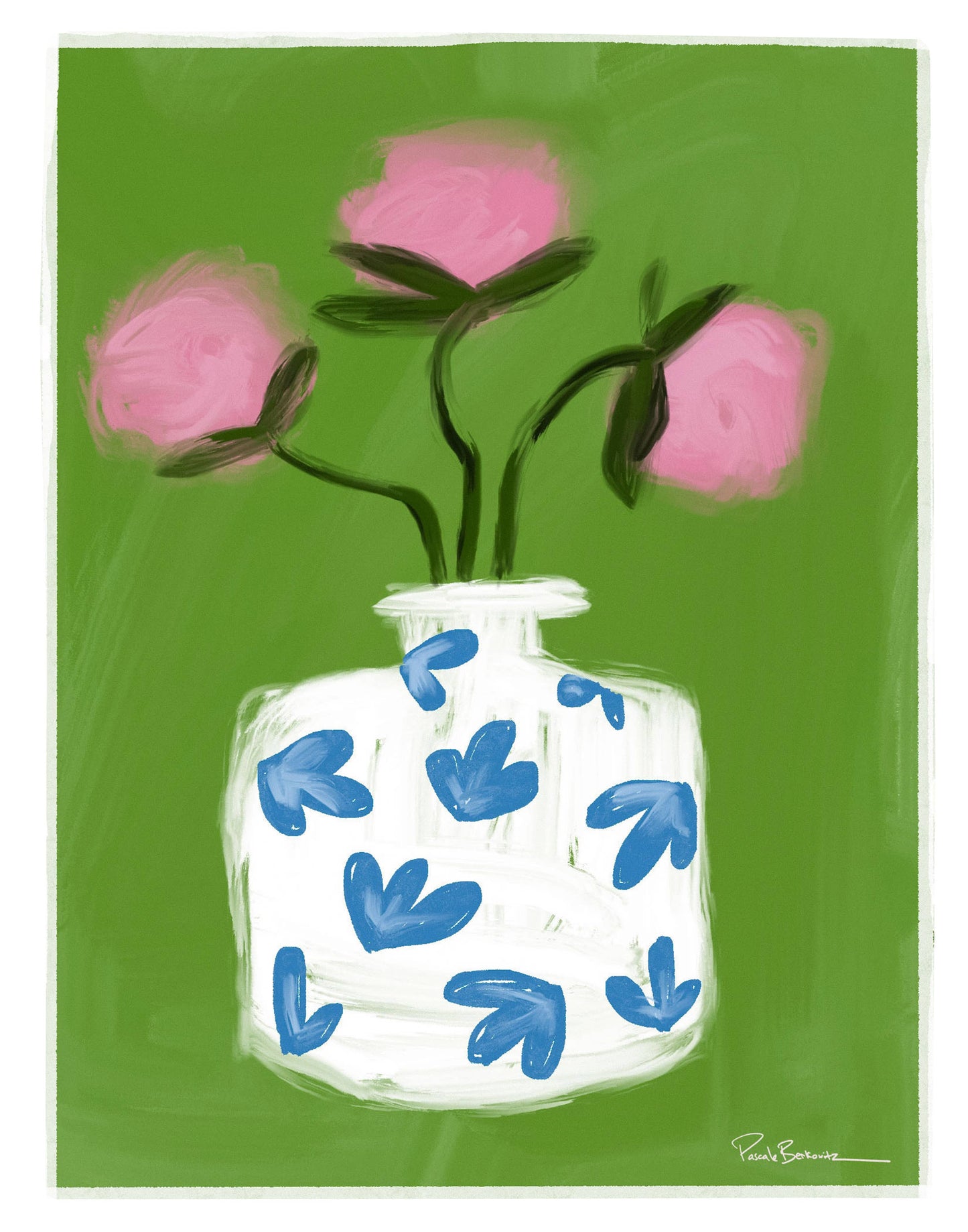Pascale Berkowitz Studio Art - "Peonies" Giclée Fine Art Print: 8x10
