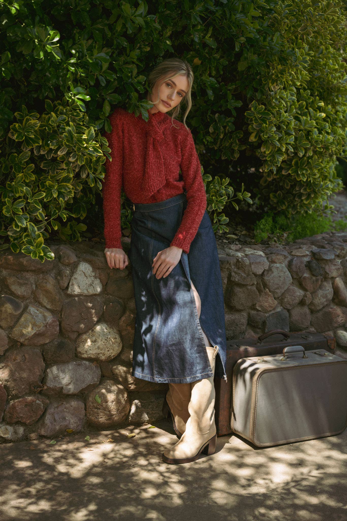 &MERCI - TYING NECK SWEATER CARDIGAN MSW11027: Black / L