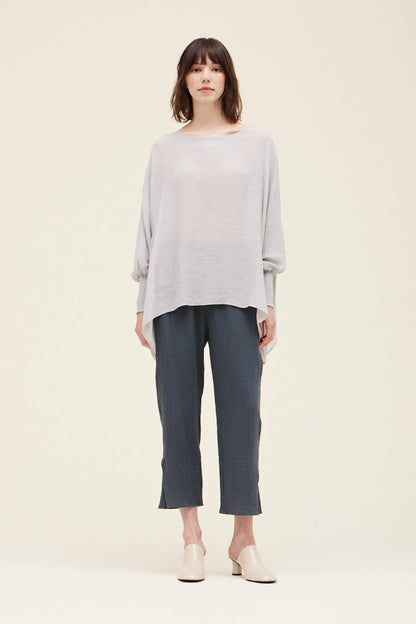 Grade & Gather - 40250PP - SMOCKED SLEEVE BLOUSE: CHARTREUSE / SMALL/MEDIUM
