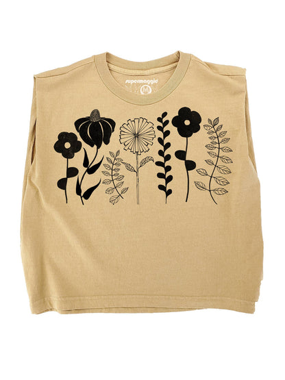 Supermaggie @ Faire - Spring Flowers Maisie Heavyweight Muscle Tee: Pink Lavender / Sm