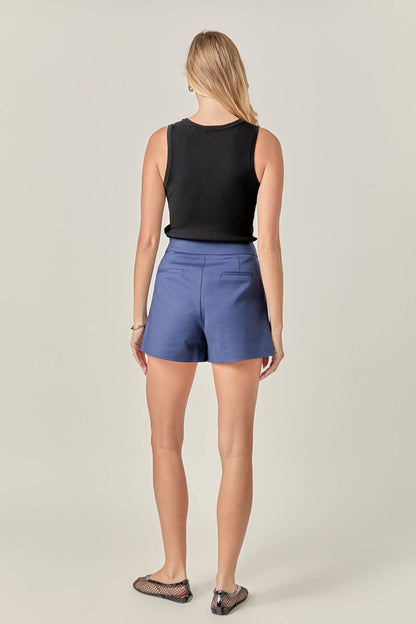 English Factory - High Waisted Mini Shorts: IVORY / M