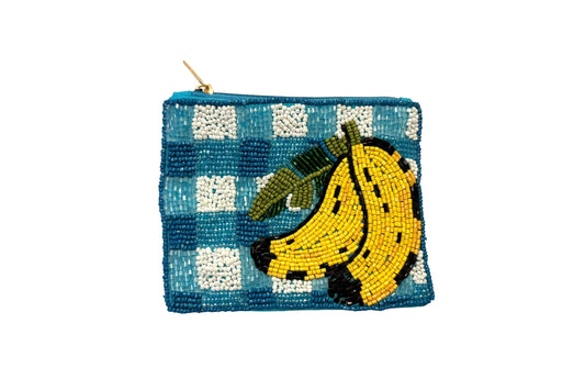 Nima Accessories Inc - Ladies Fully Beaded Banana Themed Coin Purse 
