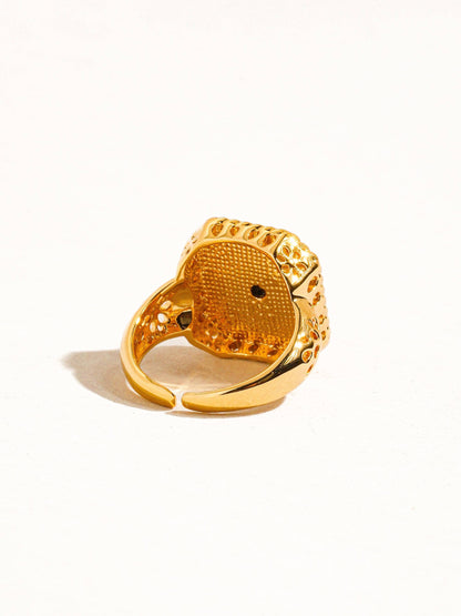Flânerie by MAIQ - Rouge 18K Gold Red Enamel Vintage Adjustable Ring: Red