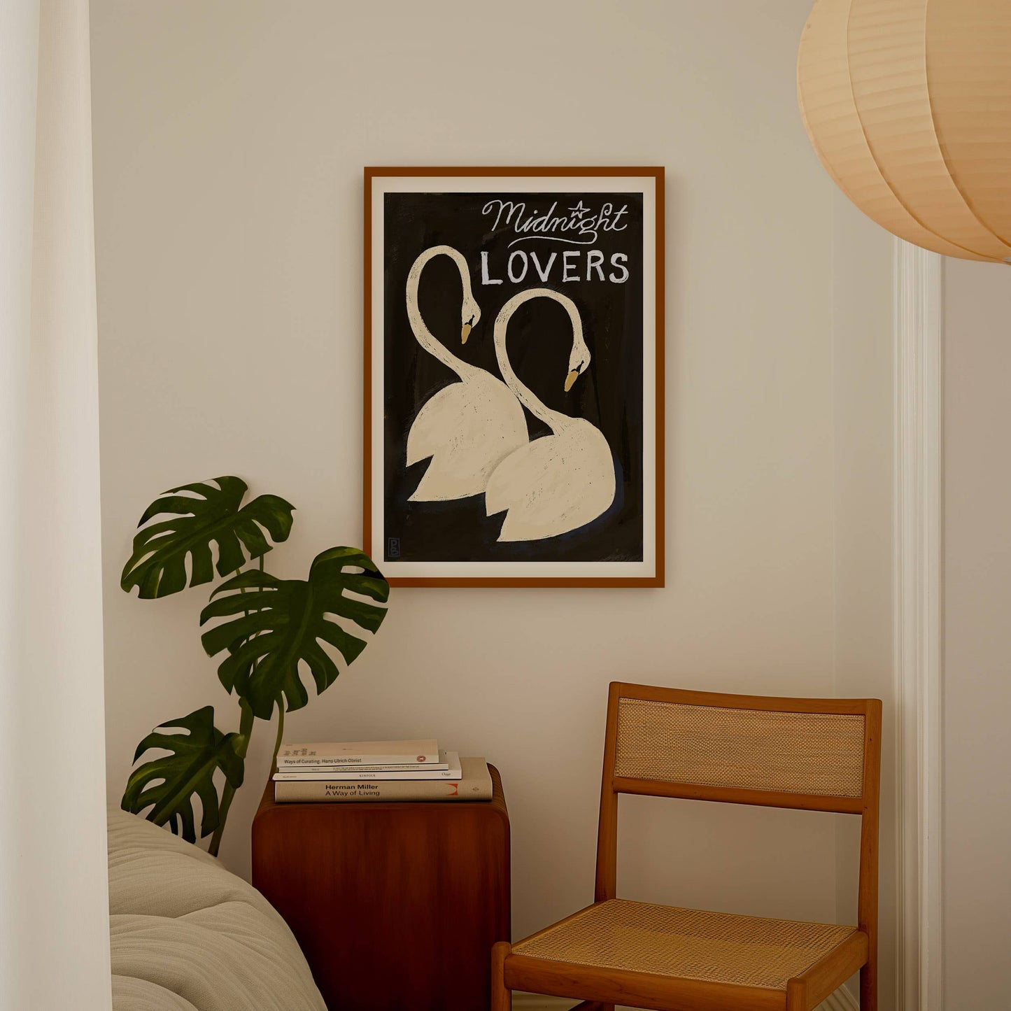 Pascale Berkowitz Studio Art - Swans: Midnight Lovers Giclée Fine Art Print: 11x14