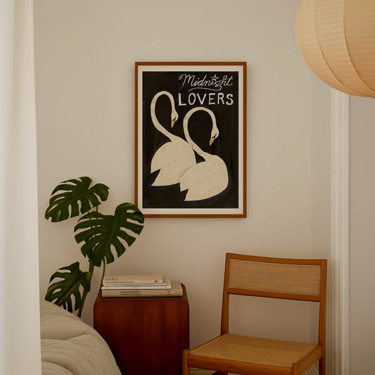 Pascale Berkowitz Studio Art - Swans: Midnight Lovers Giclée Fine Art Print: 11x14