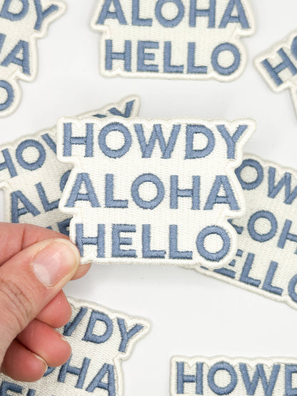 Field Trip Threads - Howdy Aloha Hello Embroidered Patch – Greeting Patch, Travel