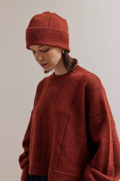 Grade & Gather - 41984 - TEXTURE GRID KNIT: MIDNIGHT / Contemporary / LARGE