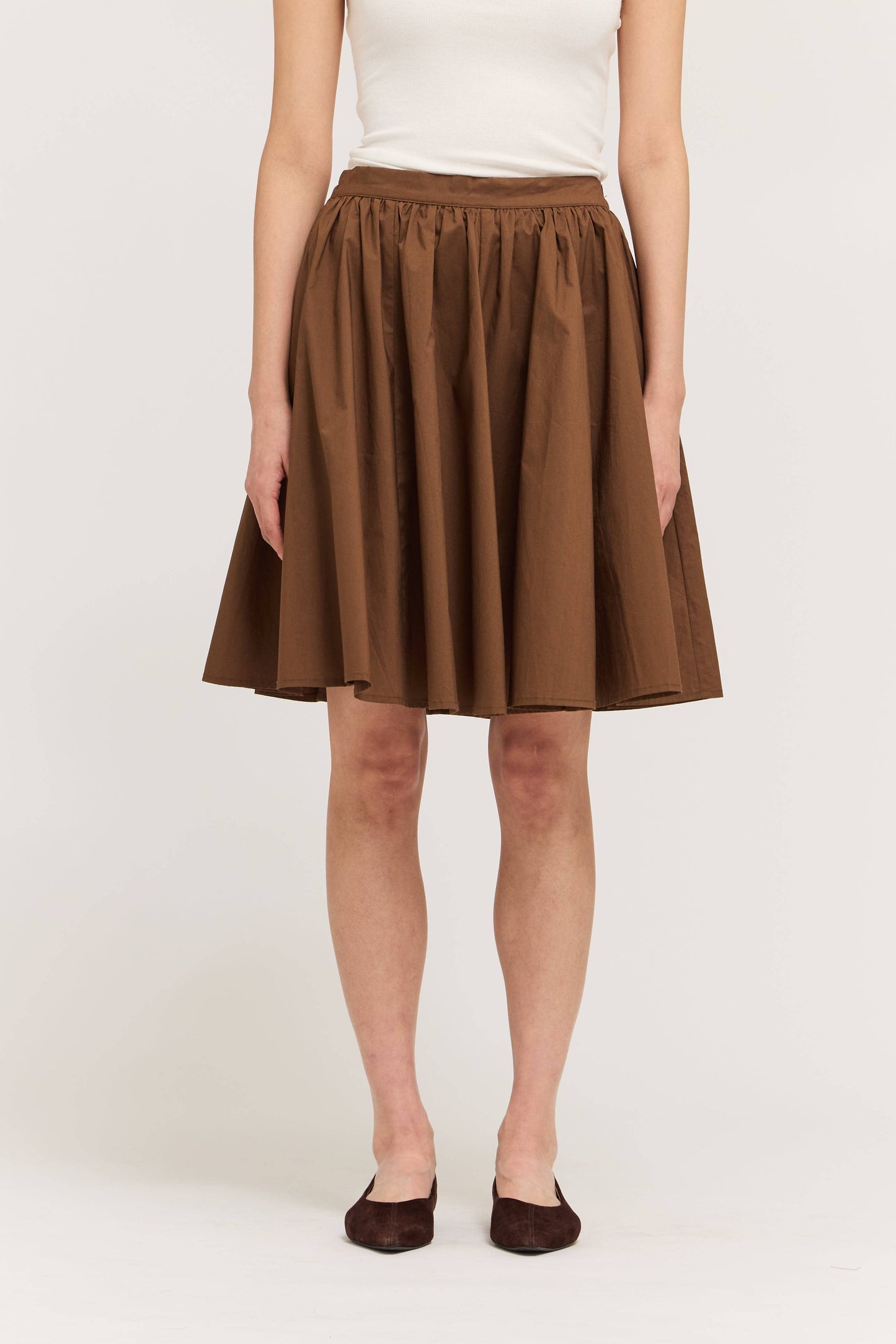 Grade & Gather - 50961 - ROUND CUT MAXI VOLUME SKIRT: TOBACCO / Contemporary / MEDIUM