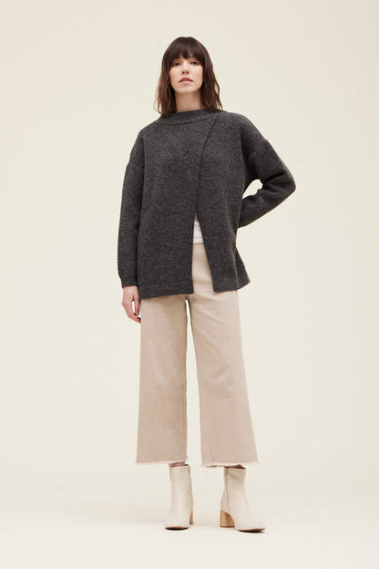 Grade & Gather - 41484 - FRONT TO BACK OVERLAP SWEATER: NATURAL / MEDIUM