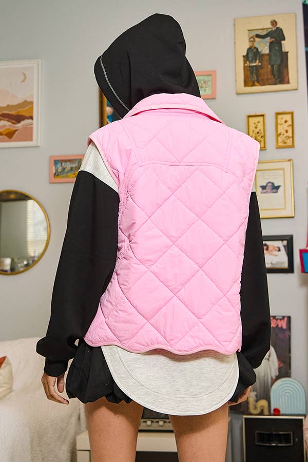 BUCKETLIST - IT2068 Quilted Vest With a down-filled: SAGE / S-M-L (2-2-2)