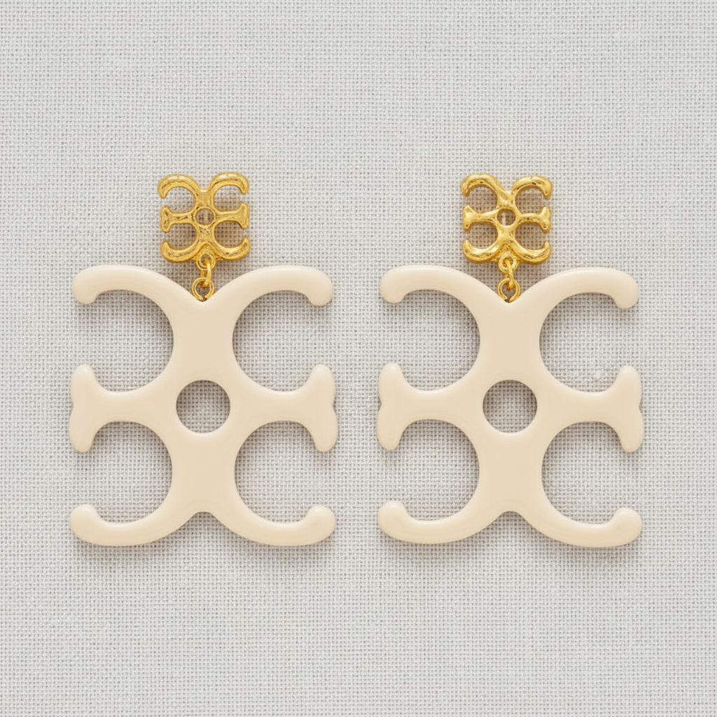 paperln - Resin Geometric Silver Drop Earrings
