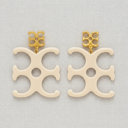 paperln - Resin Geometric Silver Drop Earrings