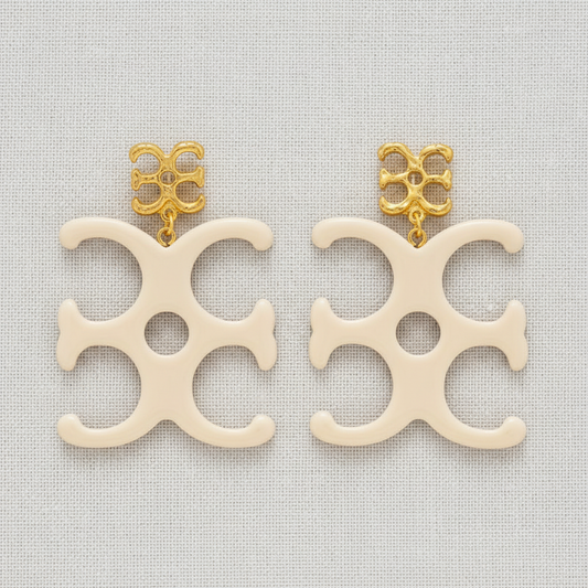 paperln - Resin Geometric Silver Drop Earrings