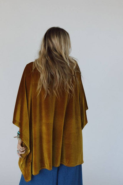 Three Bird Nest - Savoy Velvet Kimono - Marigold: L/XL