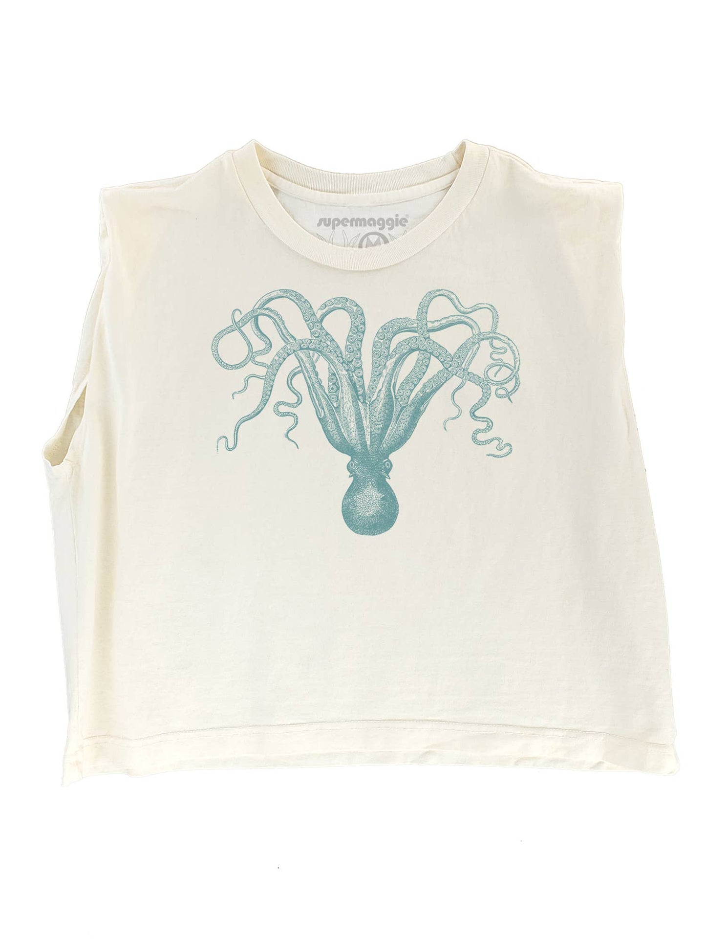 Supermaggie @ Faire - Octopus Maisie Heavyweight Muscle Tee: Off White / Sm