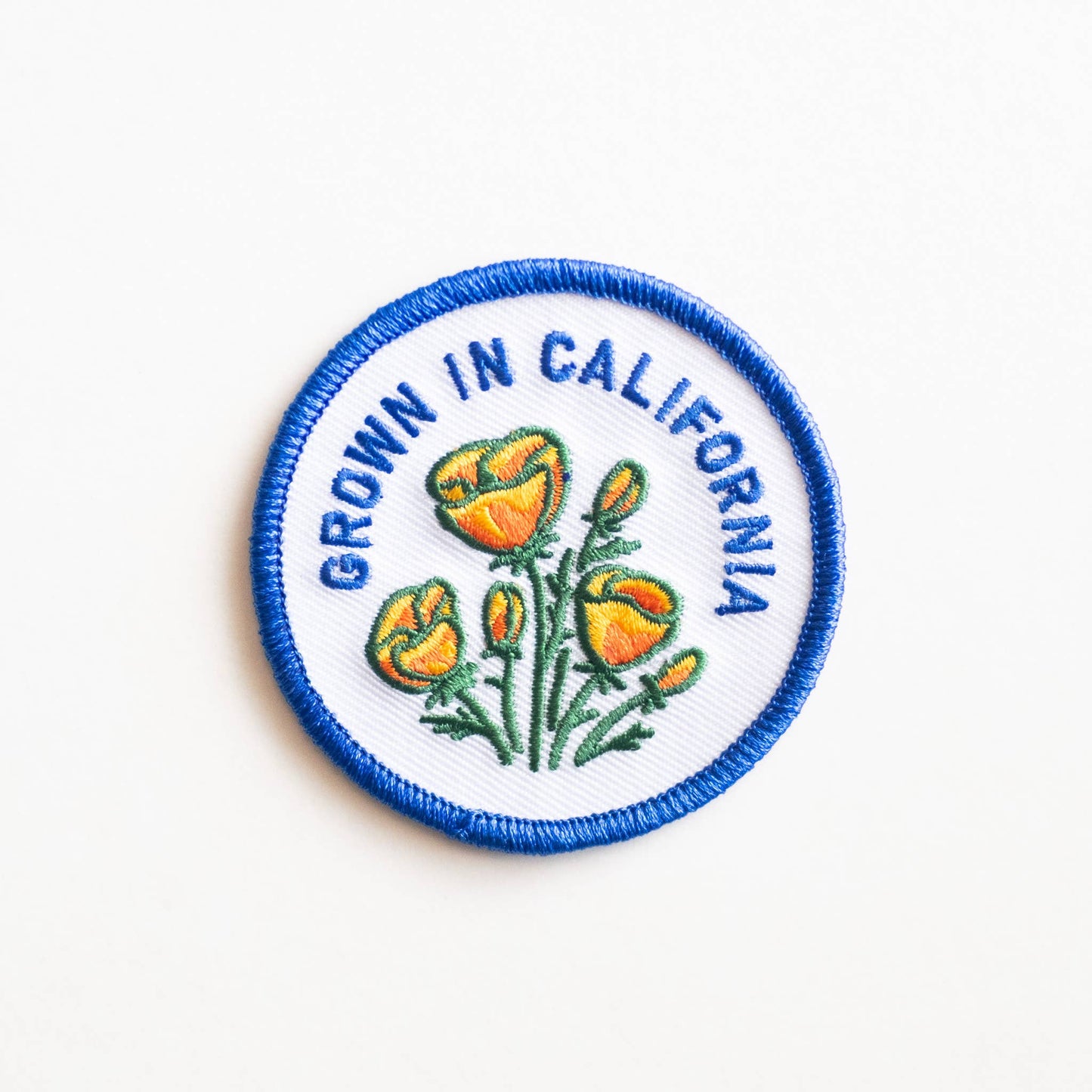 Union Made - Grown In California Embroidered Iron on Patch - Golden Poppy: Yes