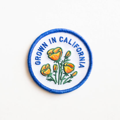 Union Made - Grown In California Embroidered Iron on Patch - Golden Poppy: Yes