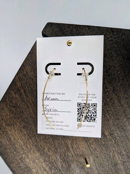 Forai - Qasioun Minimalist Threader Earrings in 14k Gold Fill