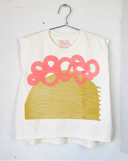 Go To Devil - Wander Womens Heavyweight Muscle Tee: Off White / Lg