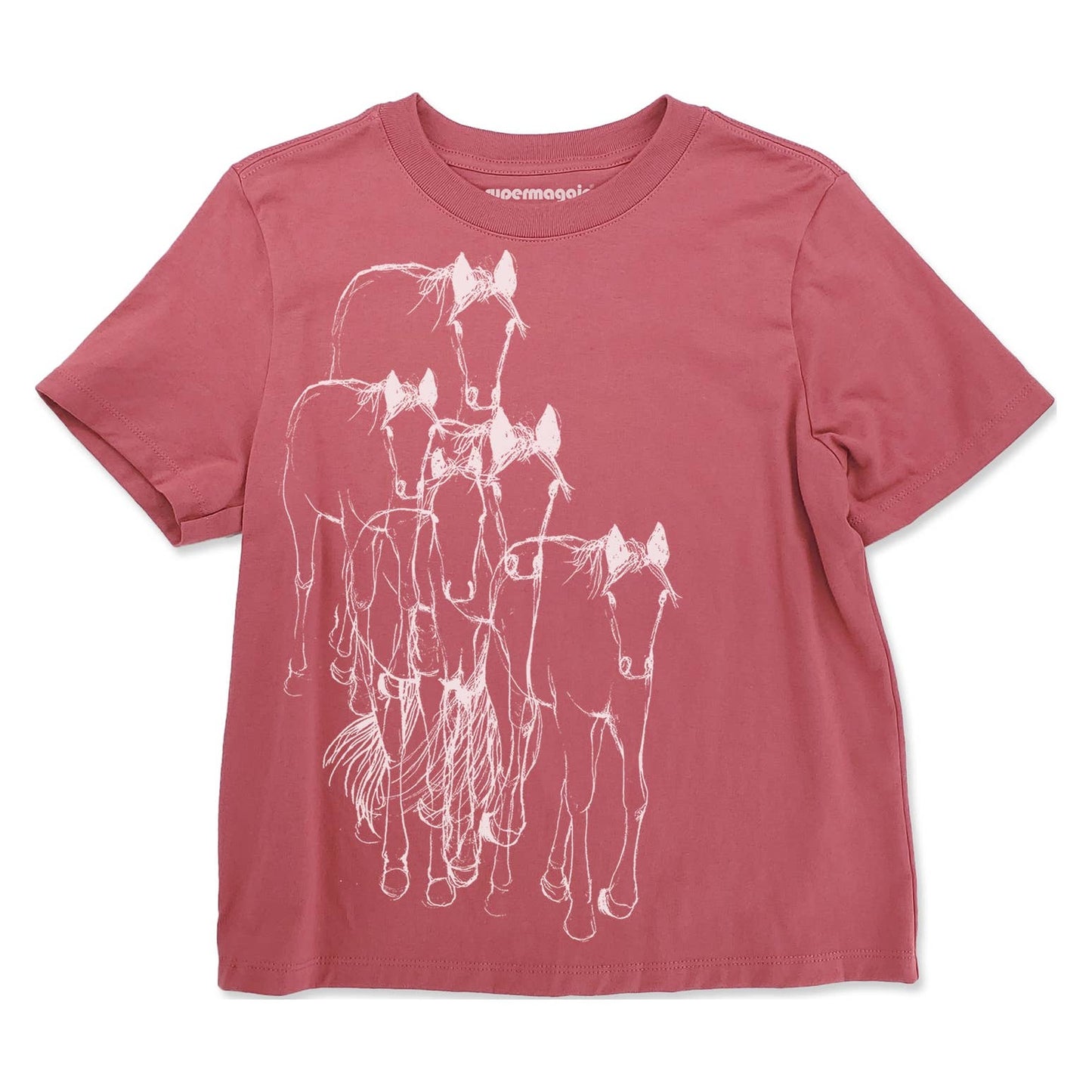Supermaggie @ Faire - Horses Gwenn Heavyweight Tee: Off Black / Md