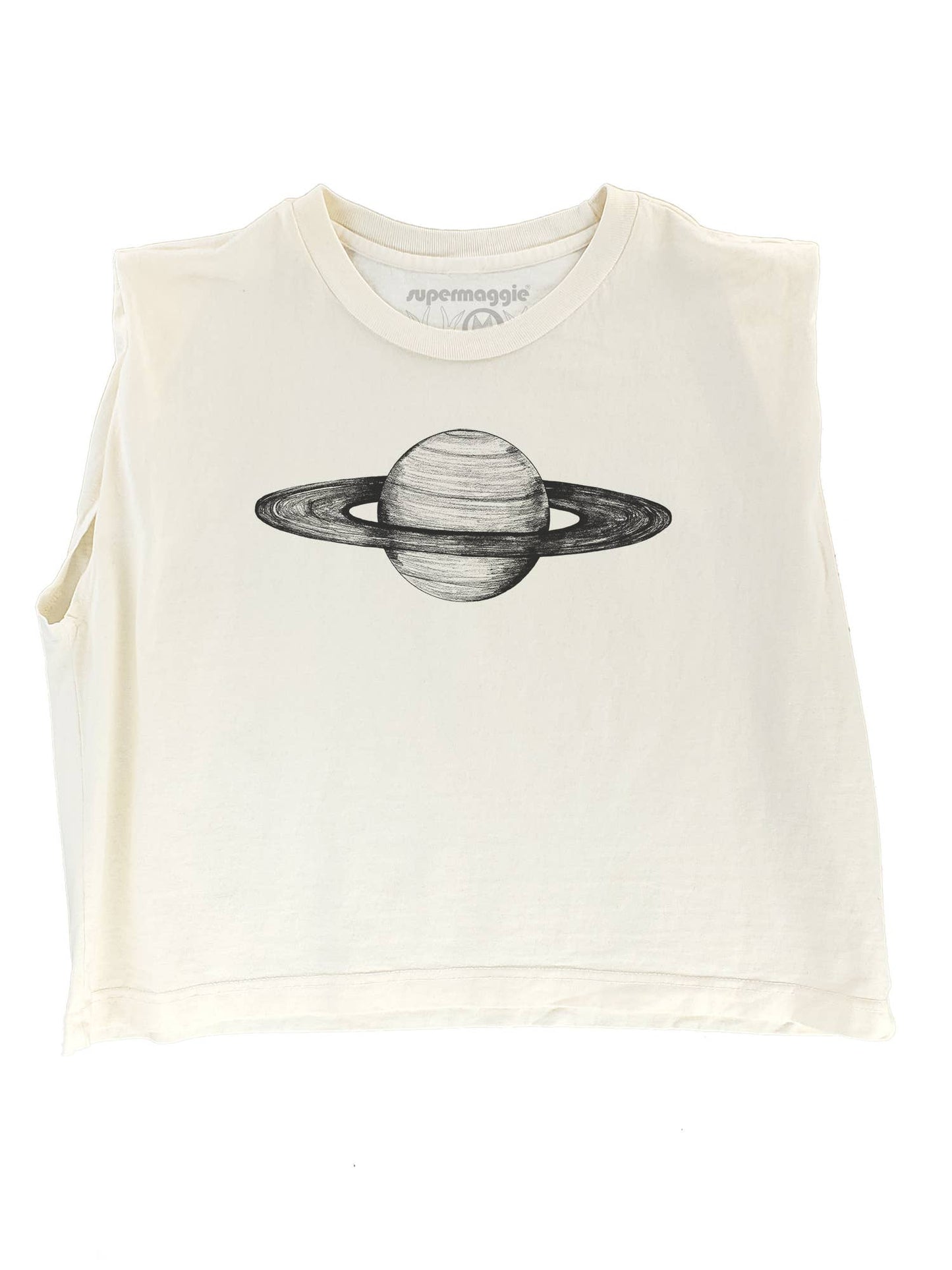 Supermaggie @ Faire - Saturn Maisie Heavyweight Muscle Tee: Off White / Lg