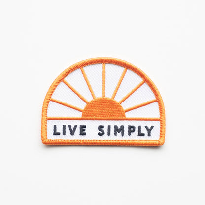 Union Made - Live Simply Sun Embroidered Iron on Patch: Yes