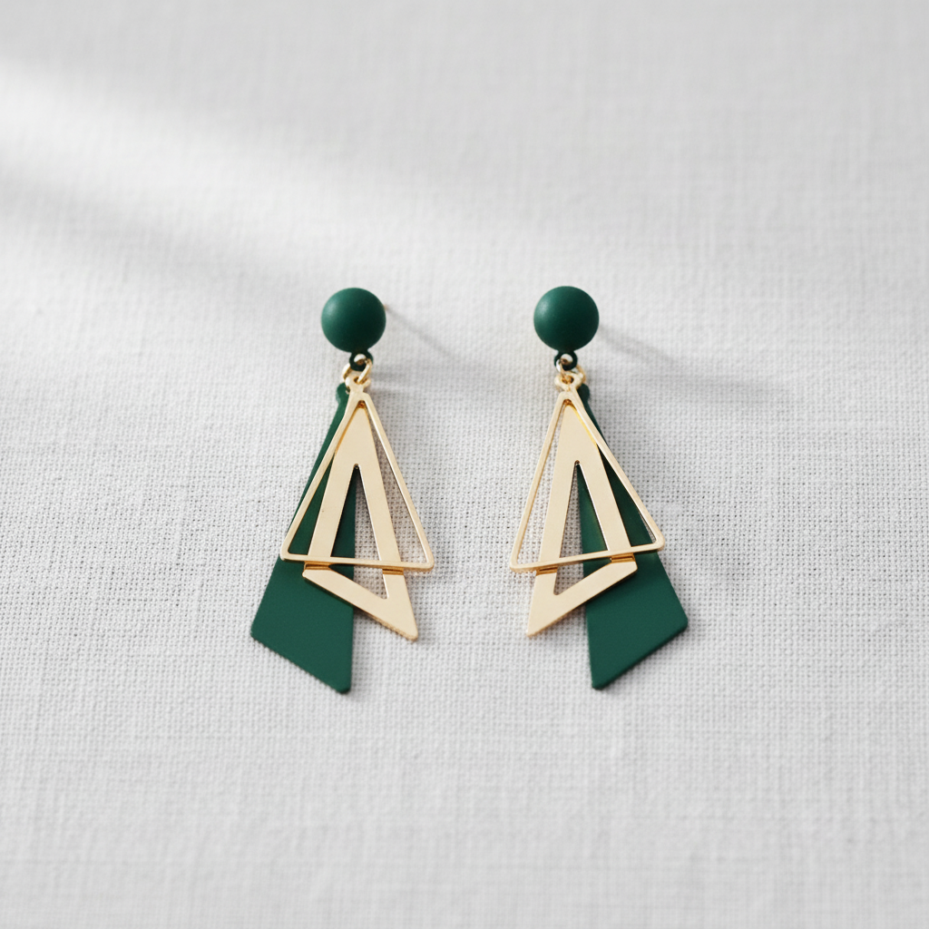 paperln - Geometric Triangle Drop Earrings