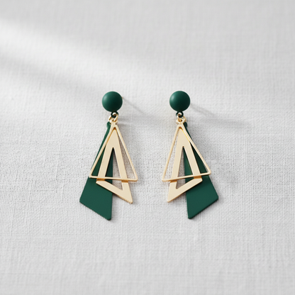 paperln - Geometric Triangle Drop Earrings