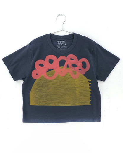 Go To Devil - Wander Womens Heavyweight High Waist Boxy Tee: Mushroom / Sm