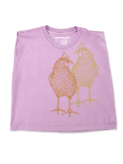 Supermaggie @ Faire - Chickens Maisie Heavyweight Muscle Tee: Off Black / Lg