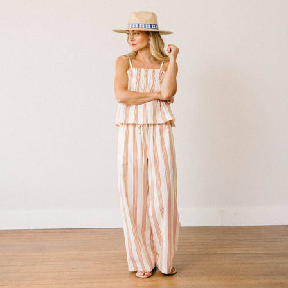 Sunshine Tienda - Cherry Pinstripe Daphne Top: XS