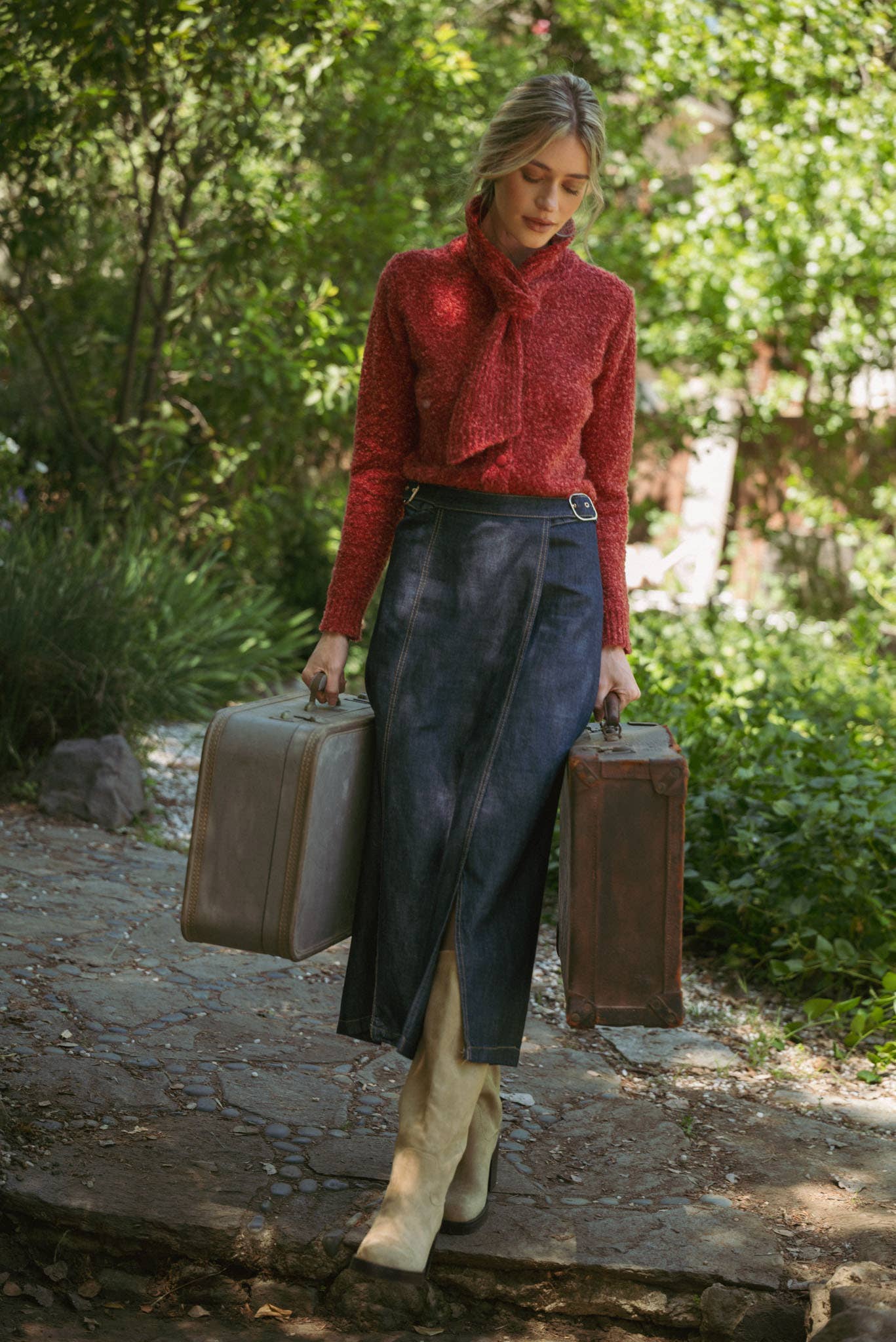 &MERCI - TYING NECK SWEATER CARDIGAN MSW11027: Black / M