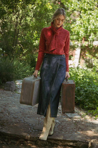 &MERCI - TYING NECK SWEATER CARDIGAN MSW11027: Black / M