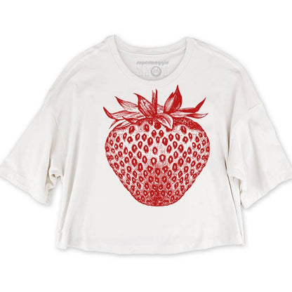 Supermaggie @ Faire - Strawberry Clover Crop Tee: Mustard / 2Xl