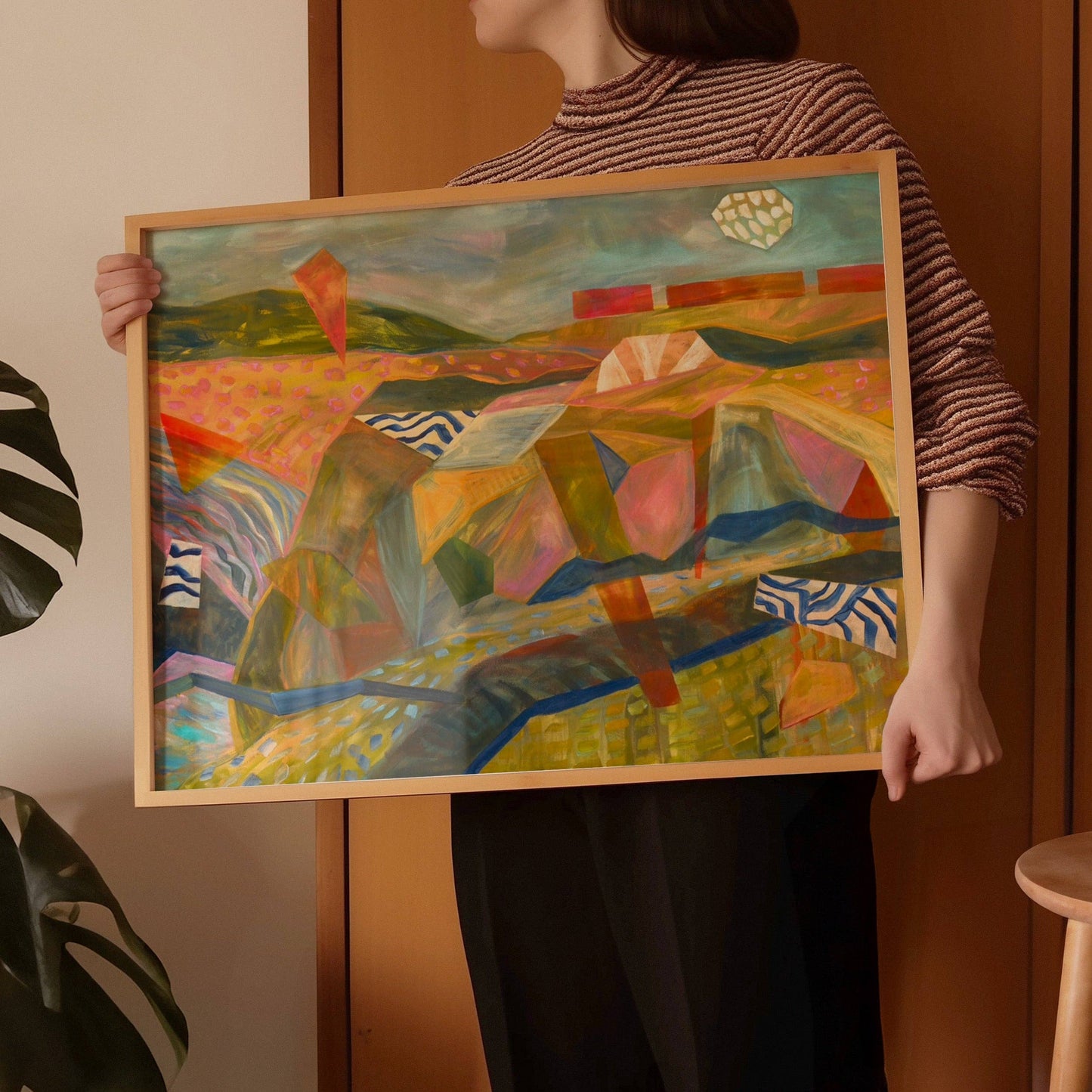 El Baker Art - Midcentury Abstract Desert Landscape Art Print: Unframed, Giclee Paper Print Only / 12×16