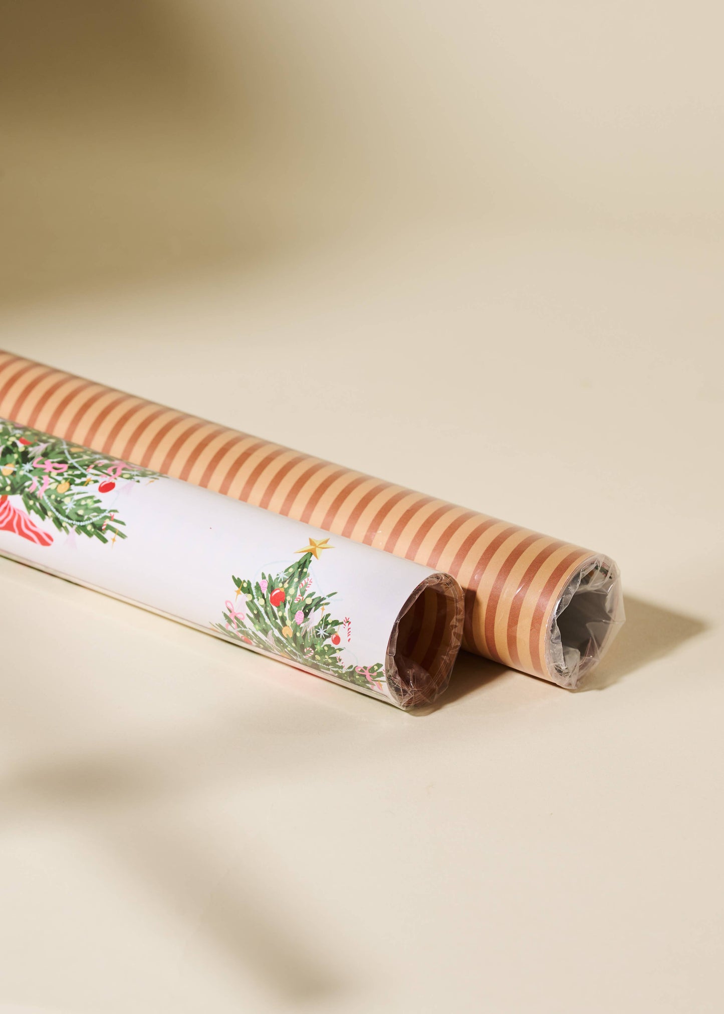 One & Only Paper - Christmas Tree Toffee Stripe Double Sided Wrap | 3 Sheets