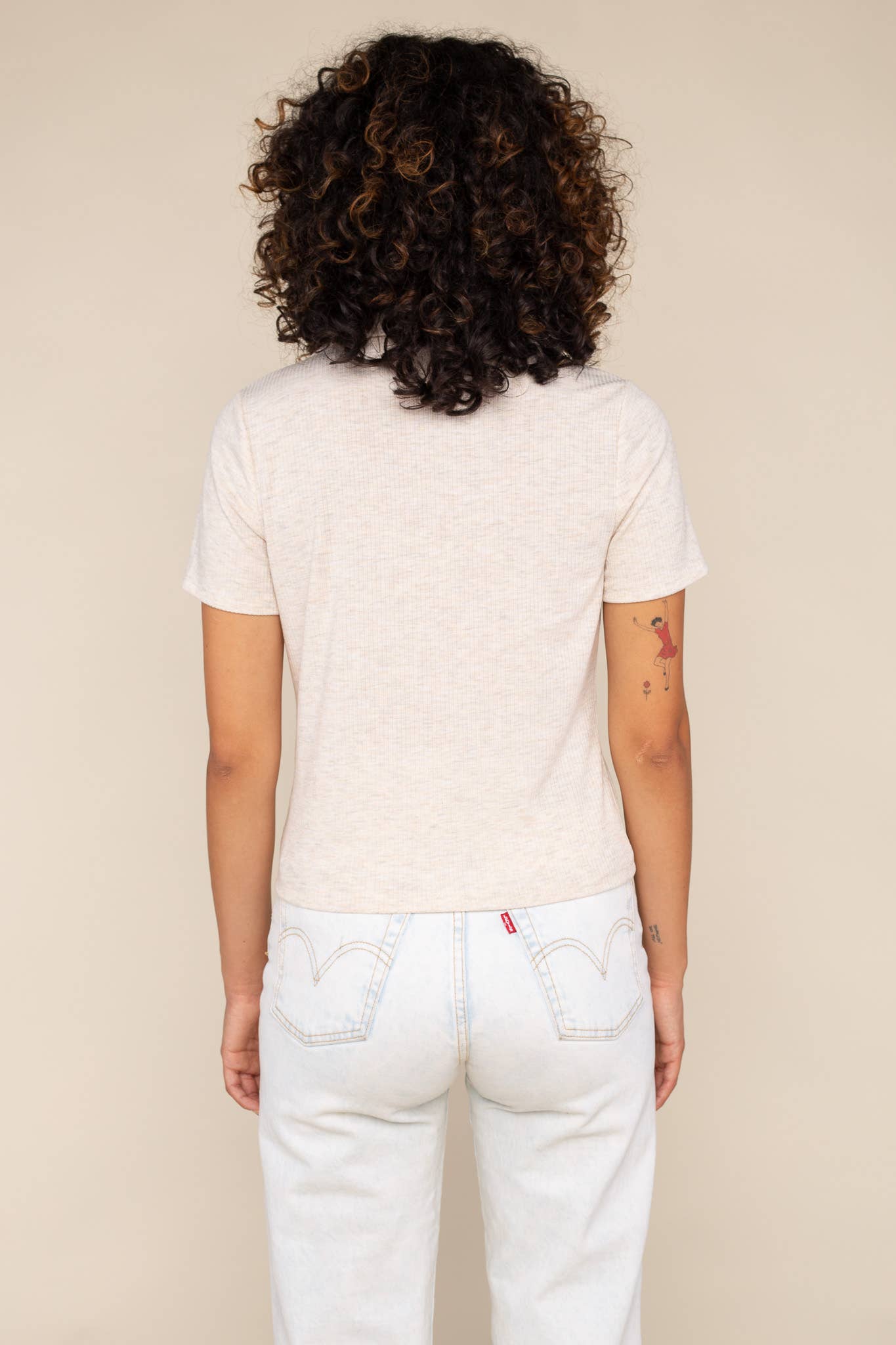 NLT - Lourdes Top: H Oatmeal / Medium