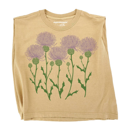 Supermaggie @ Faire - Thistles Maisie Heavyweight Muscle Tee: Off Black / Lg
