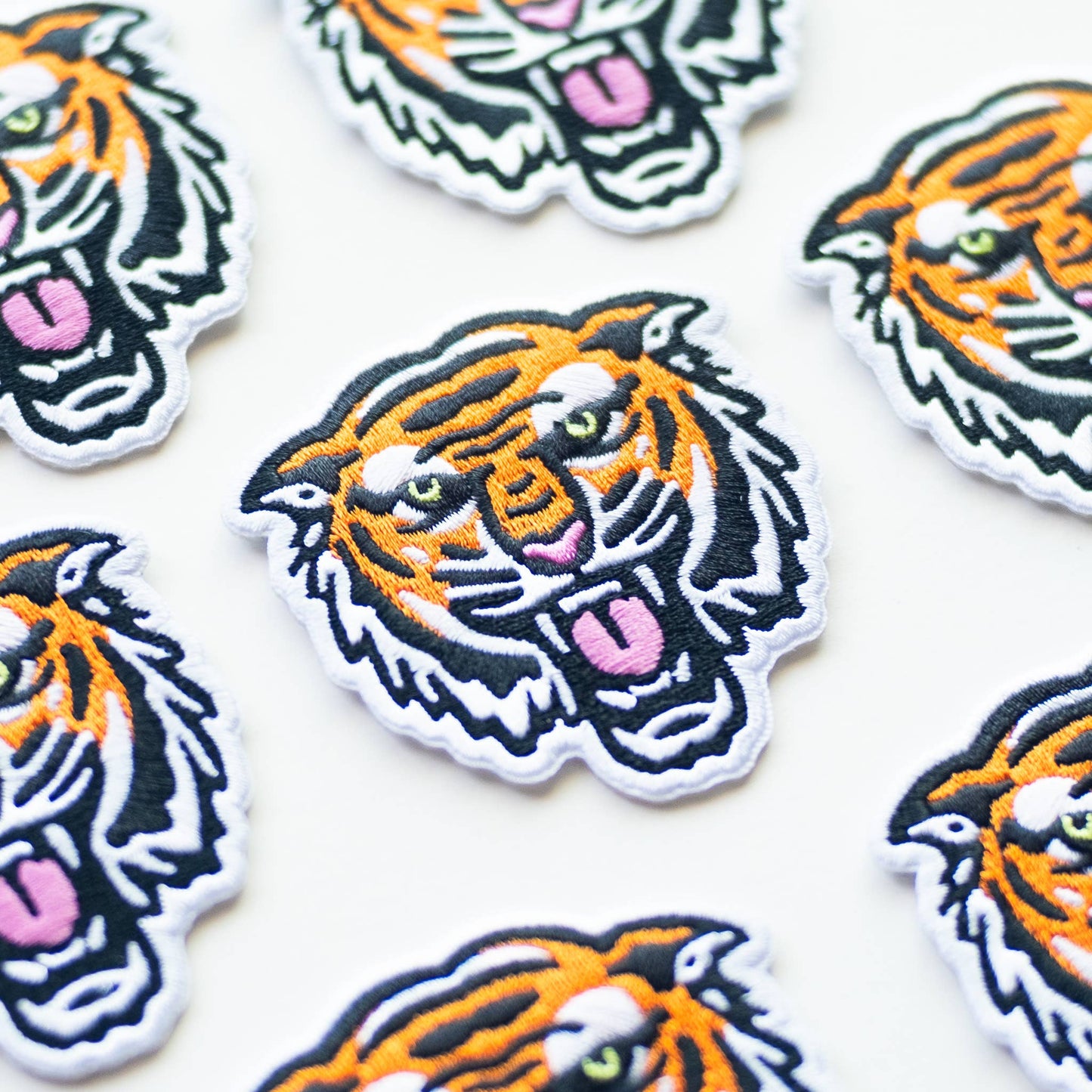 Union Made - Bengal Tiger Face Embroidered Iron on Patch: Yes