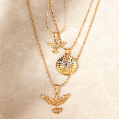 Glamrocks Jewelry - Golden Hawk Necklace: 18"